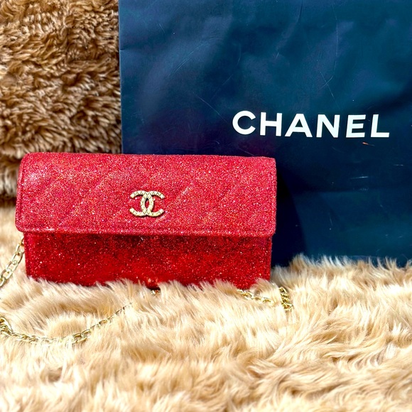 ❤️COCO CHANEL RED GLITZ CLUTCH 💯 - Picture 8 of 12